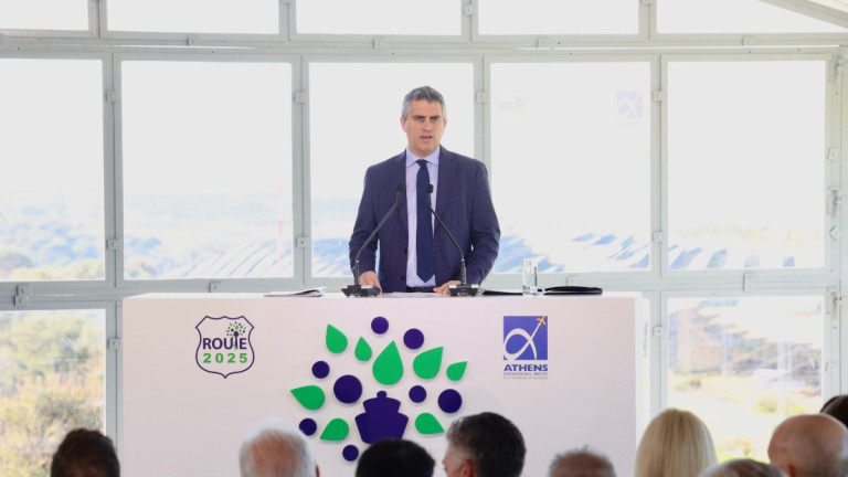Ο Υπουργός Υποδομών και Μεταφορών Χρίστος Δήμας, στην εκδήλωση παρουσίασης της πρωτοβουλίας «Route 2025», του Διεθνούς Αερολιμένα Αθηνών (ΔΑΑ)