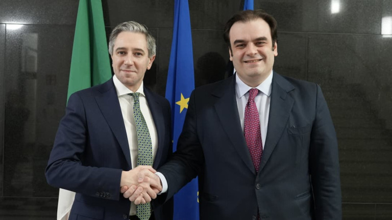 Ο Κυριάκος Πιερρακάκης με τον Υπουργό Οικονομικών της Ιρλανδίας