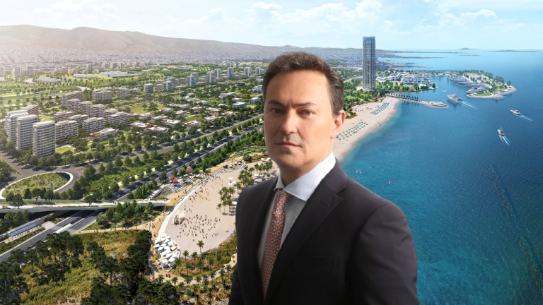 O CEO της Lamda Development, κ. Οδυσσέας Αθανασίου με φόντο το Ελληνικό 