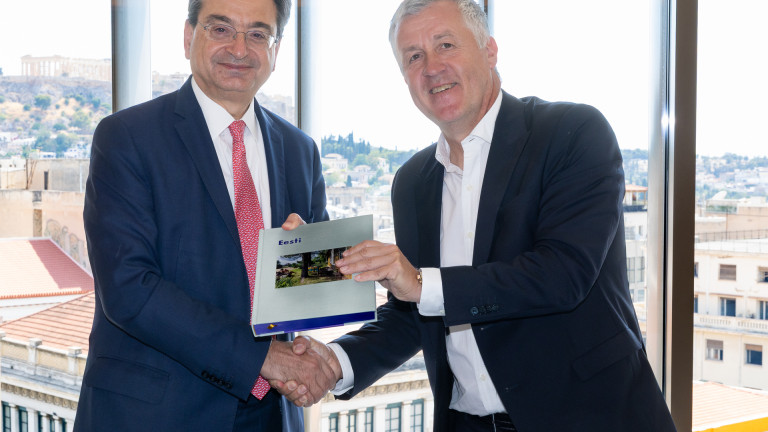 Ο CEO της Eurobank Φωκίων Καραβίας και ο CEO της Inbank Priit Poldoja 