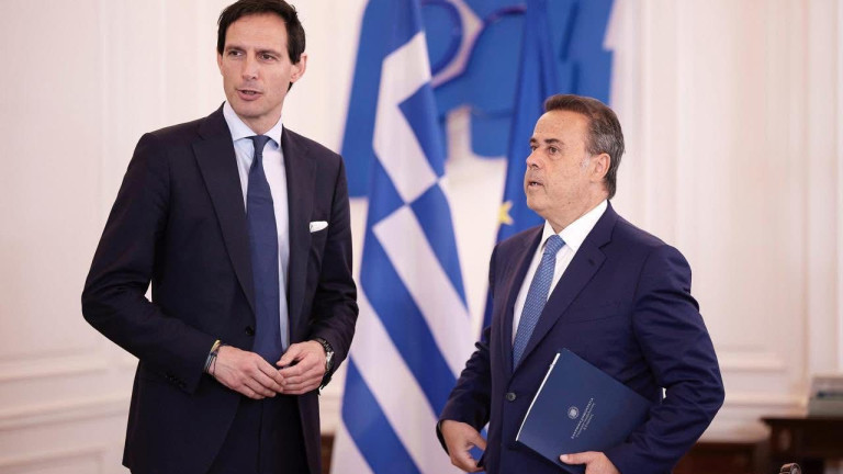 Από αριστερά ο Ευρωπαίος Επίτροπος για το Κλίμα, κ. Wopke Hoekstra και ο Υπουργός Περιβάλλοντος και Ενέργειας, κ. Σταύρος Παπασταύρου