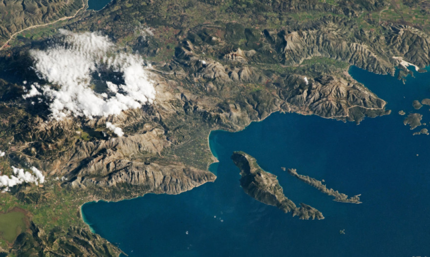 Η δυτική Ελλάδα όπως φαίνεται από τον Διεθνή Διαστημικό Σταθμό
