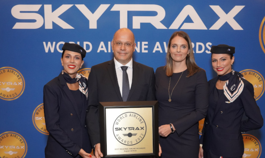 Η AEGEAN διακρίθηκε και πάλι ως η «Καλύτερη Περιφερειακή Αεροπορική Εταιρεία στην Ευρώπη» στα Skytrax World Airline Awards