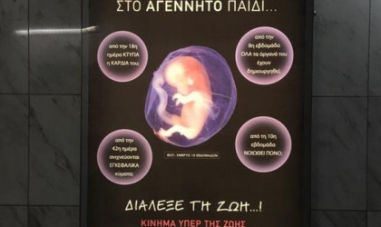 Σάλος με τις αφίσες κατά των αμβλώσεων σε σταθμούς του μετρό