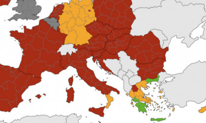 Ο χάρτης του ECDC για τον κορωνοϊό - Ποιά η θέση της Ελλάδας
