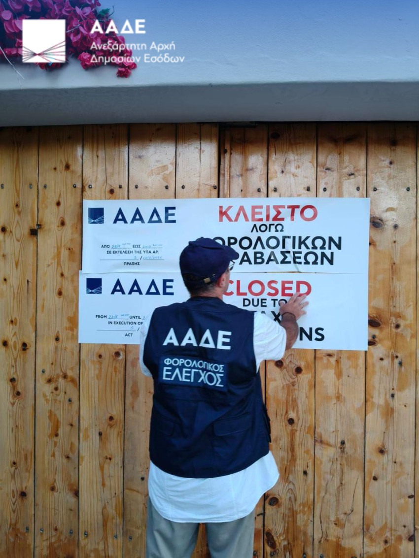 Λουκέτο από την ΑΑΔΕ σε επιχειρήσεις λόγω παραβάσεων/ φωτο: ΔΤ