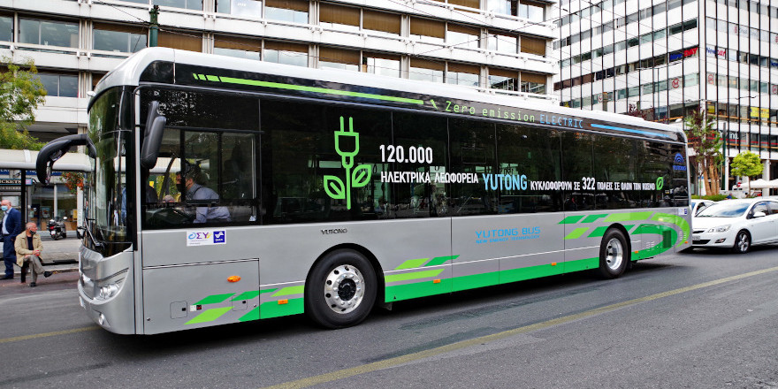 Ηλεκτρικό λεωφορείο της Yutong στους δρόμους της Αθήνας
