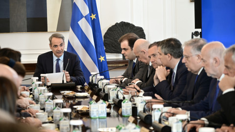 Ο Κυριάκος Μητσοτάκης στο υπουργικό συμβούλιο