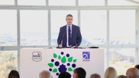 Ο Υπουργός Υποδομών και Μεταφορών Χρίστος Δήμας, στην εκδήλωση παρουσίασης της πρωτοβουλίας «Route 2025», του Διεθνούς Αερολιμένα Αθηνών (ΔΑΑ)