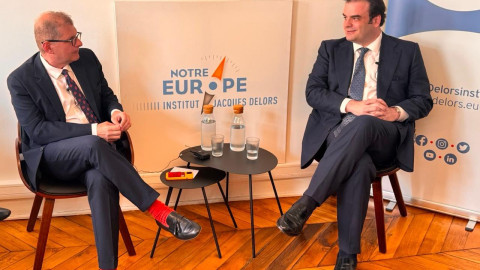 Συζήτηση του Κυριάκου Πιερρακάκη, με τον Ταμία και Μέλος του ΔΣ του Ινστιτούτου Jacques Delors, Fabrizio Pagani 