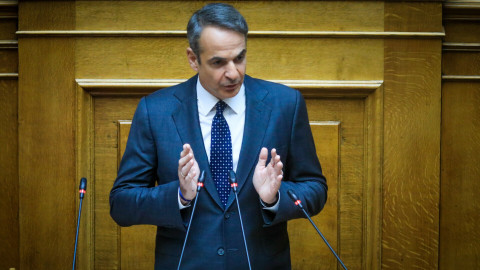 Ο πρωθυπουργός Κυριάκος Μητσοτάκης στη Βουλή 