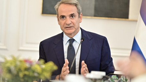 O Κυριάκος Μητσοτάκης στο Υπουργικό Συμβούλιο