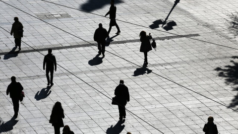 Άνθρωποι στην πλατεία Συντάγματος