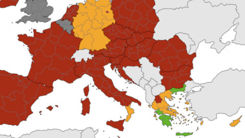 Ο χάρτης του ECDC για τον κορωνοϊό - Ποιά η θέση της Ελλάδας