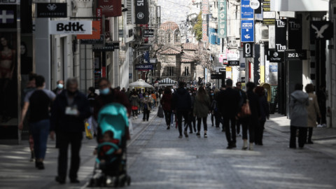 Στιγμιότυπο από το κέντρο της Αθήνας 