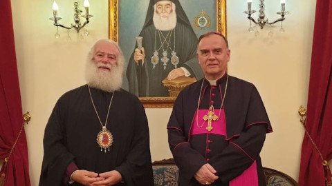 Επίσκεψη του Νούντσιου της Καθολικής Εκκλησίας στον Πατριάρχη Αλεξανδρείας Θεόδωρο