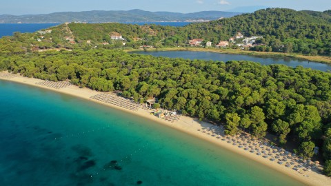 Η διάσημα παραλία Κουκουναριές στο νησί της Σκιάθου.