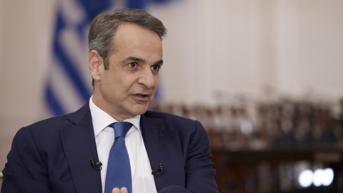 Ο Κυριάκος Μητσοτάκης στο Μέγαρο Μαξίμου