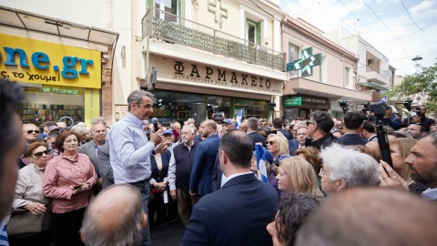 Ο Κυριάκος Μητσοτάκης στη Χίο