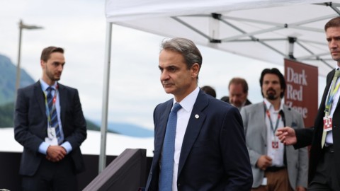 Ο Κυριάκος Μητσοτάκης συμμετέχει στη Σύνοδο Κορυφής για την ειρήνη στην Ουκρανία, στο θέρετρο Burgenstock, κοντά στη Λουκέρνη της Ελβετίας / Φωτογραφία: Arda Kucukkaya/Anadolu via Getty Images