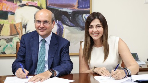 Ο Κωστής Χατζηδάκης και η Σοφία Ζαχαράκη