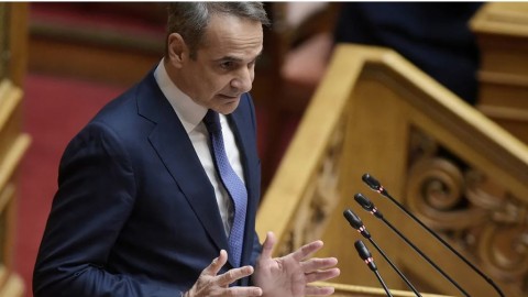 Ο Κυριάκος Μητσοτάκης στη Βουλή / Φωτογραφία: INTIME