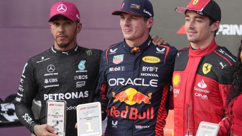 O Lewis Hamilton, o Max Verstapen και ο Charles Leclerc