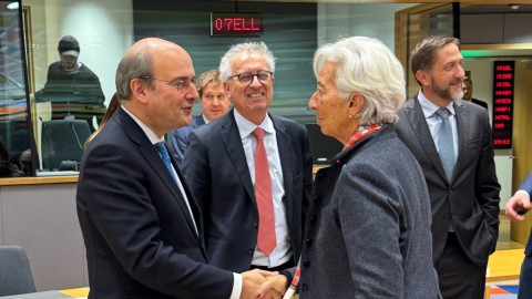 Ο Κωστής Χατζηδάκης με την Κριστίν Λαγκάρντ