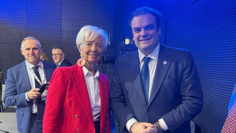 Η Κριστίν Λαγκάρντ με τον Κυριάκο Πιερρακάκη