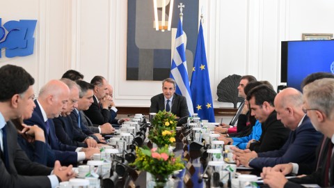 Ο Κυριάκος Μητσοτάκης στο υπουργικό συμβούλιο