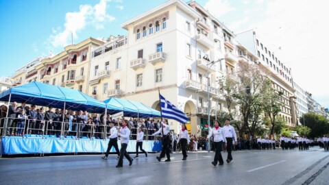 Μαθητική παρέλαση για την εθνική επέτειο της 28ης Οκτωβρίου στη Θεσσαλονίκη